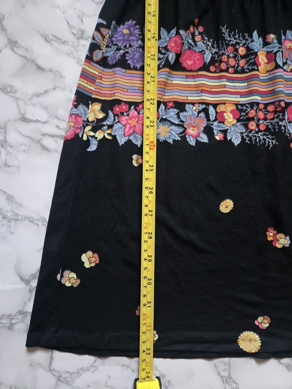 Black Floral Stripe Rainbow Sheer Mesh Short Sleeve Dress Small - Picture 5 of 7